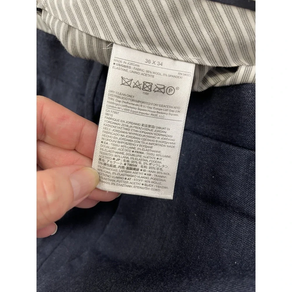 Banana Republic Mens Dress Pants 36x34 Wool Blend Slim Fit‎ Navy Blue Wedding